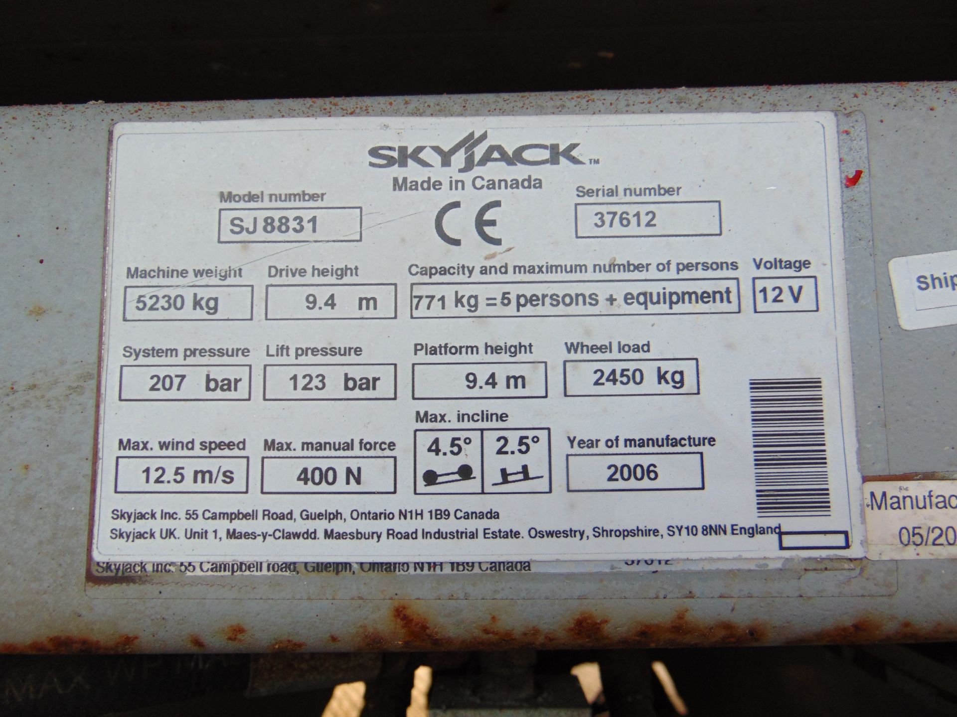 SkyJack SJ8831 Rough Terrain Diesel Scissor Lift ONLY 1,980 Hours! - Image 18 of 18