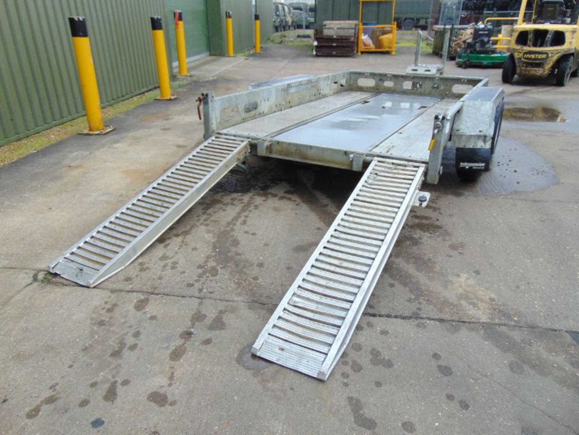 Indespension 3,500kg Twin Axle Plant Trailer c/w Ramps - Image 9 of 14