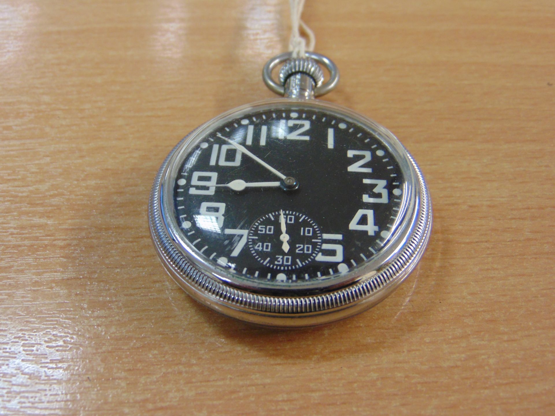 WALTHAM NON LUMINOUS 9 JEWEL POCKET WATCH ROYAL NAVY ISSUE - Image 2 of 5