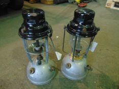 2 x Vintage British Army Paraffin Tilley Lamps