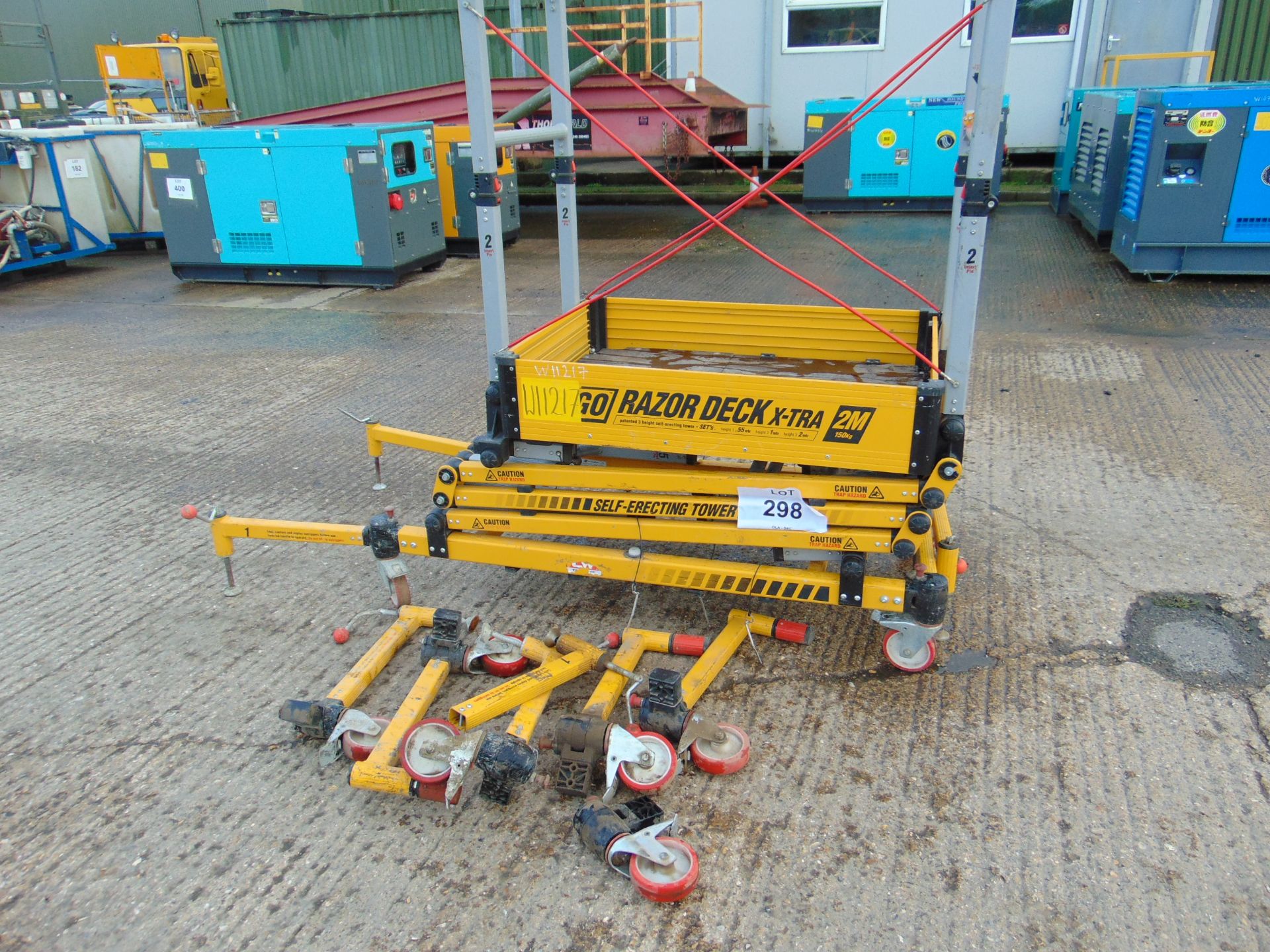 RAZOR DECK X-TRA SELF ERECTING TOWER PLATFORM C/W LEGS ETC. 2M-150 KG - Image 9 of 10