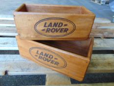 Set of 2 Land Rover Wooden Storage Boxes new unused