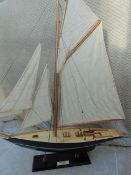 Beautiful 28 inch Model of Eric Tabarly's Pen Duick Racer Yacht Sailboat