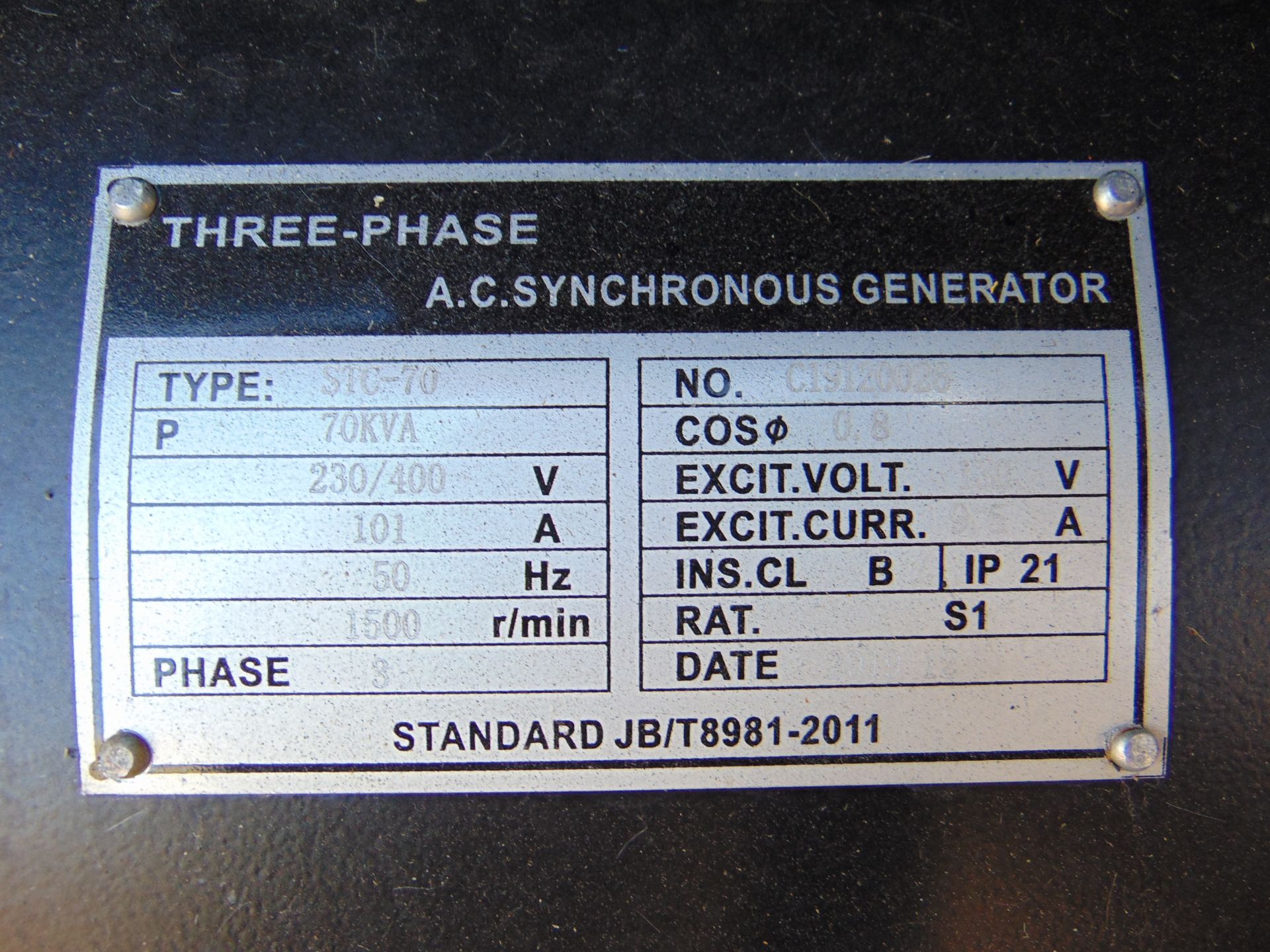 UNISSUED 70 KVA 3 Phase Silent Diesel Generator Set - Image 16 of 17