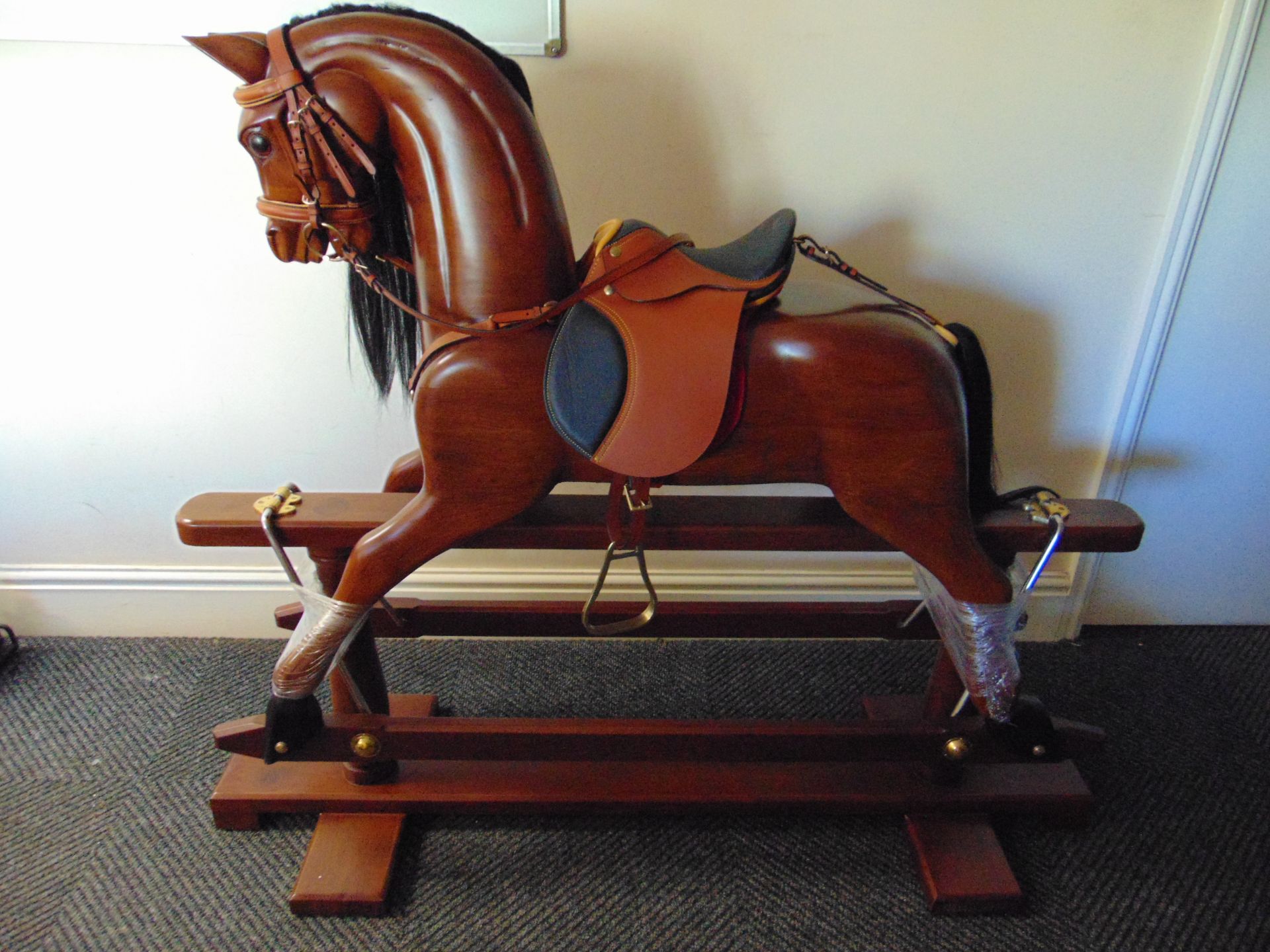 Beautiful Traditional Victorian Wooden Hand Carved Rocking Horse