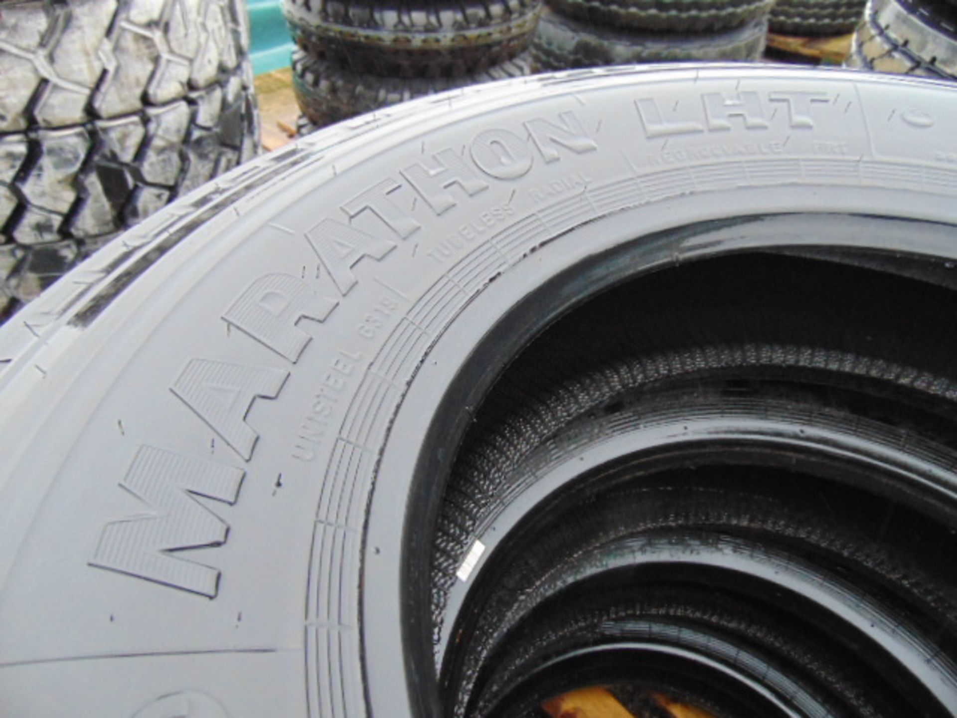 4 x 11R 22.5 Goodyear Marathon LHT Tyres Unused - Image 6 of 7