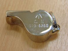 NEW UNISSUED BRITISH ARMY ACME THUNDERER SERVICE WHISTLE BROAD ARROW -NATO MARKED