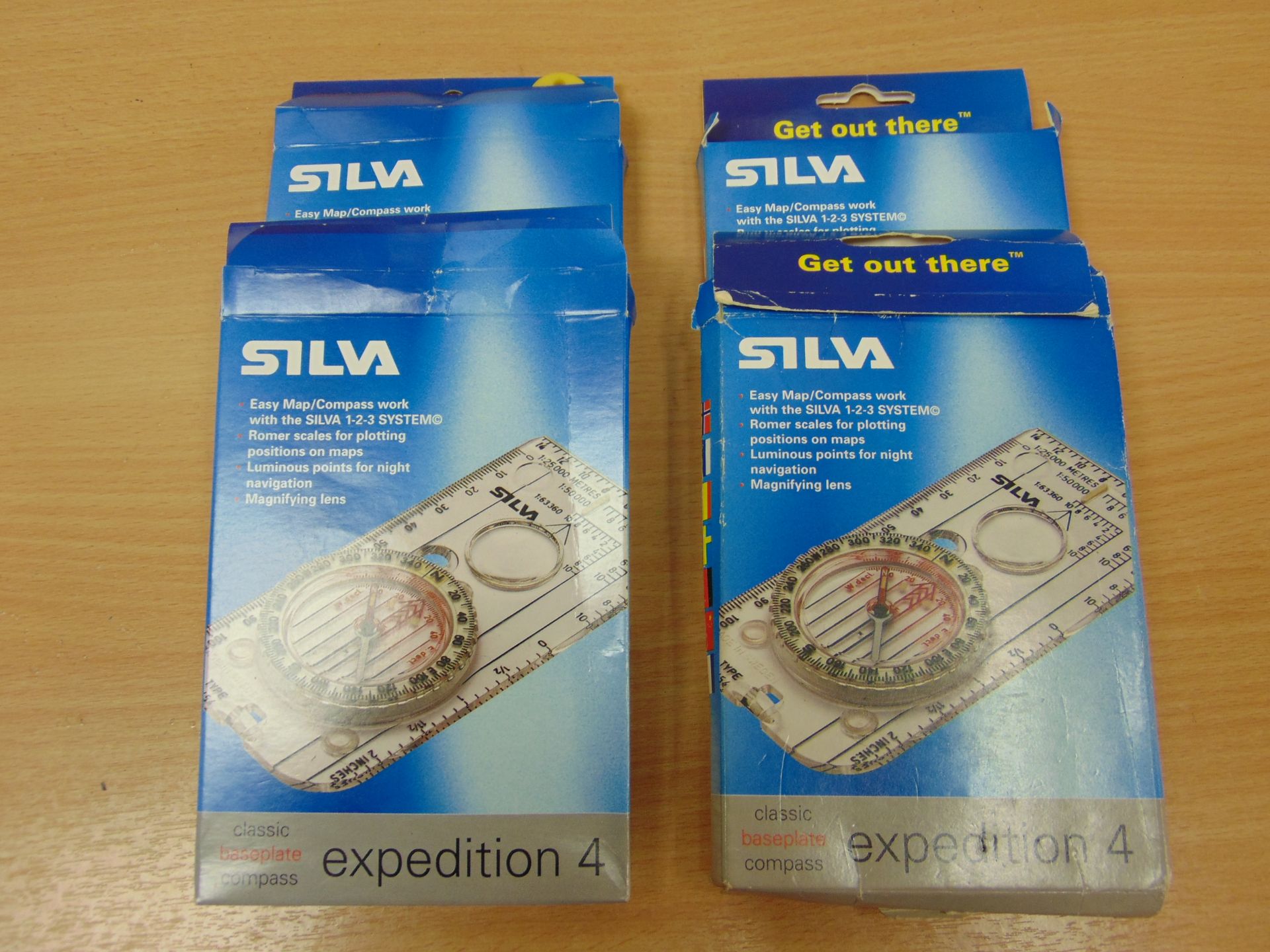 4x UNISSUED SILVA EXPEDITION 4 MAP READING COMPASS IN ORIGINAL PACKING