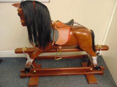 BEAUTIFUL TRADITIONAL VICTORIAN WOODEN HAND CARVED ROCKING HORSE