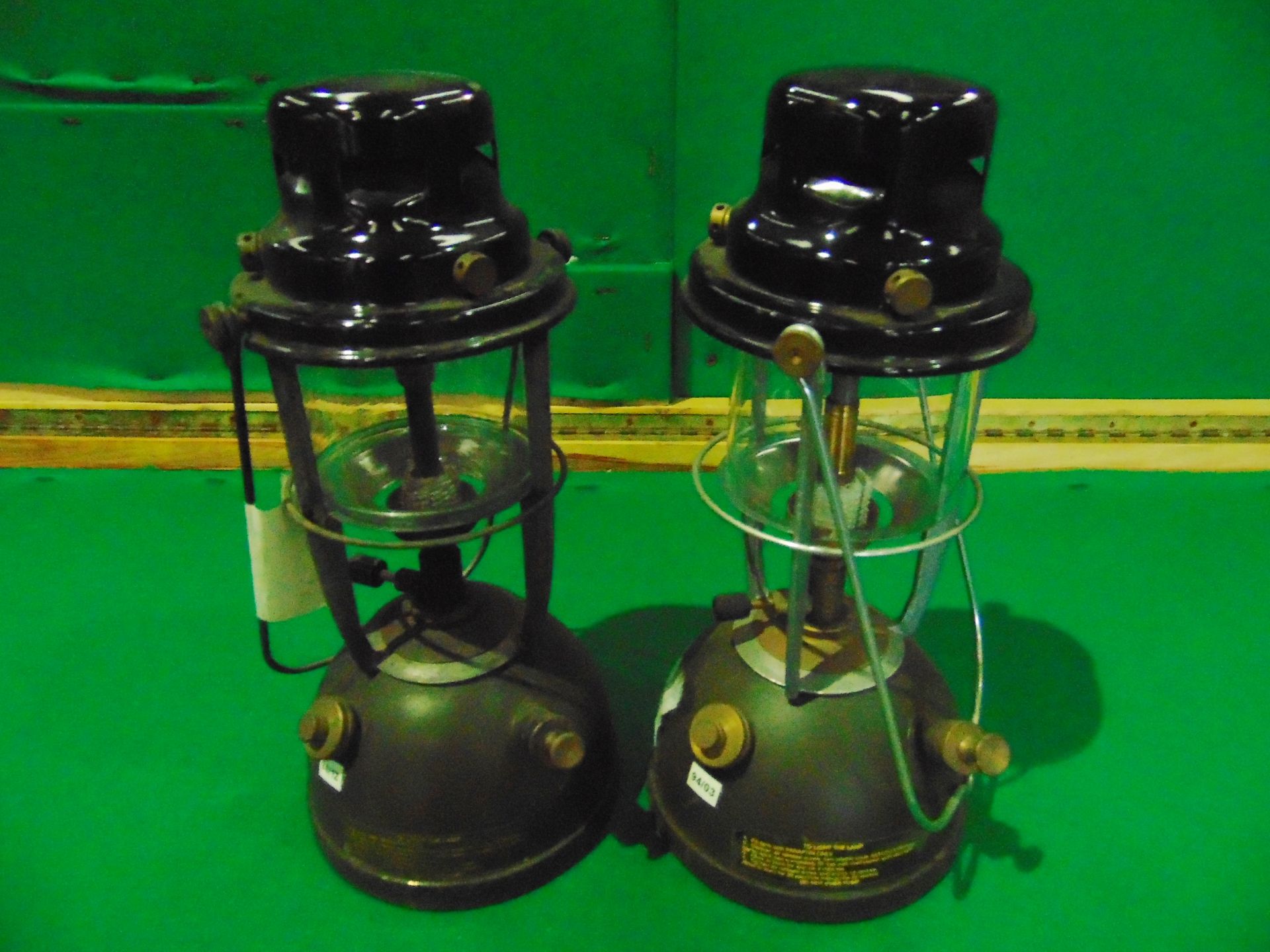 2 x Unissued Vintage British Army Paraffin Tilley Lamps