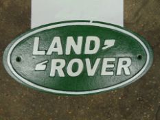 Land Rover Cast Iron Sign