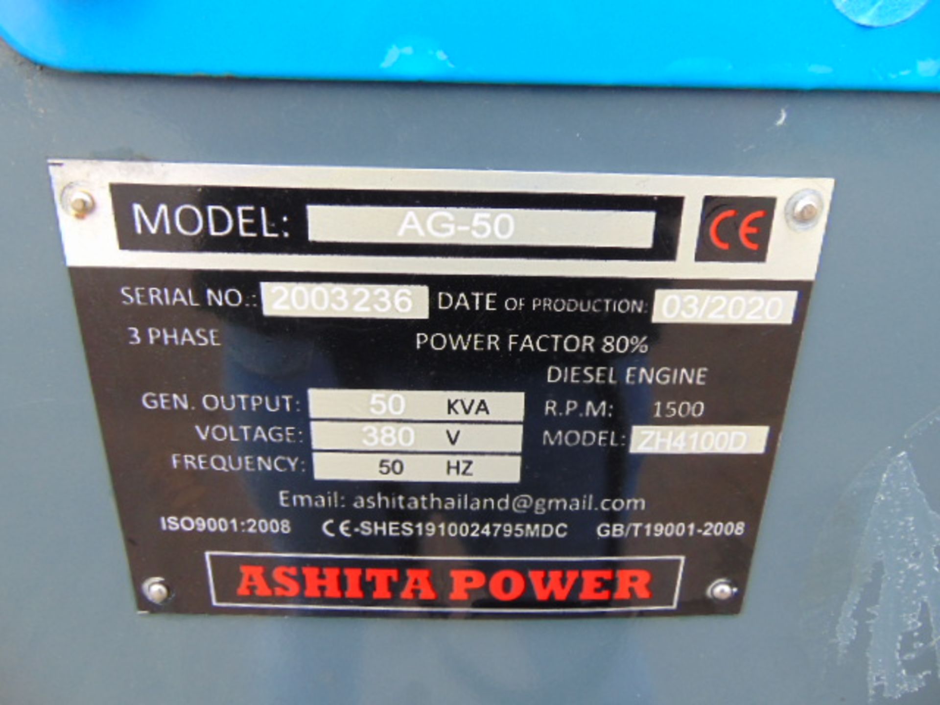 UNISSUED 50 KVA 3 Phase Silent Diesel Generator Set - Image 8 of 20