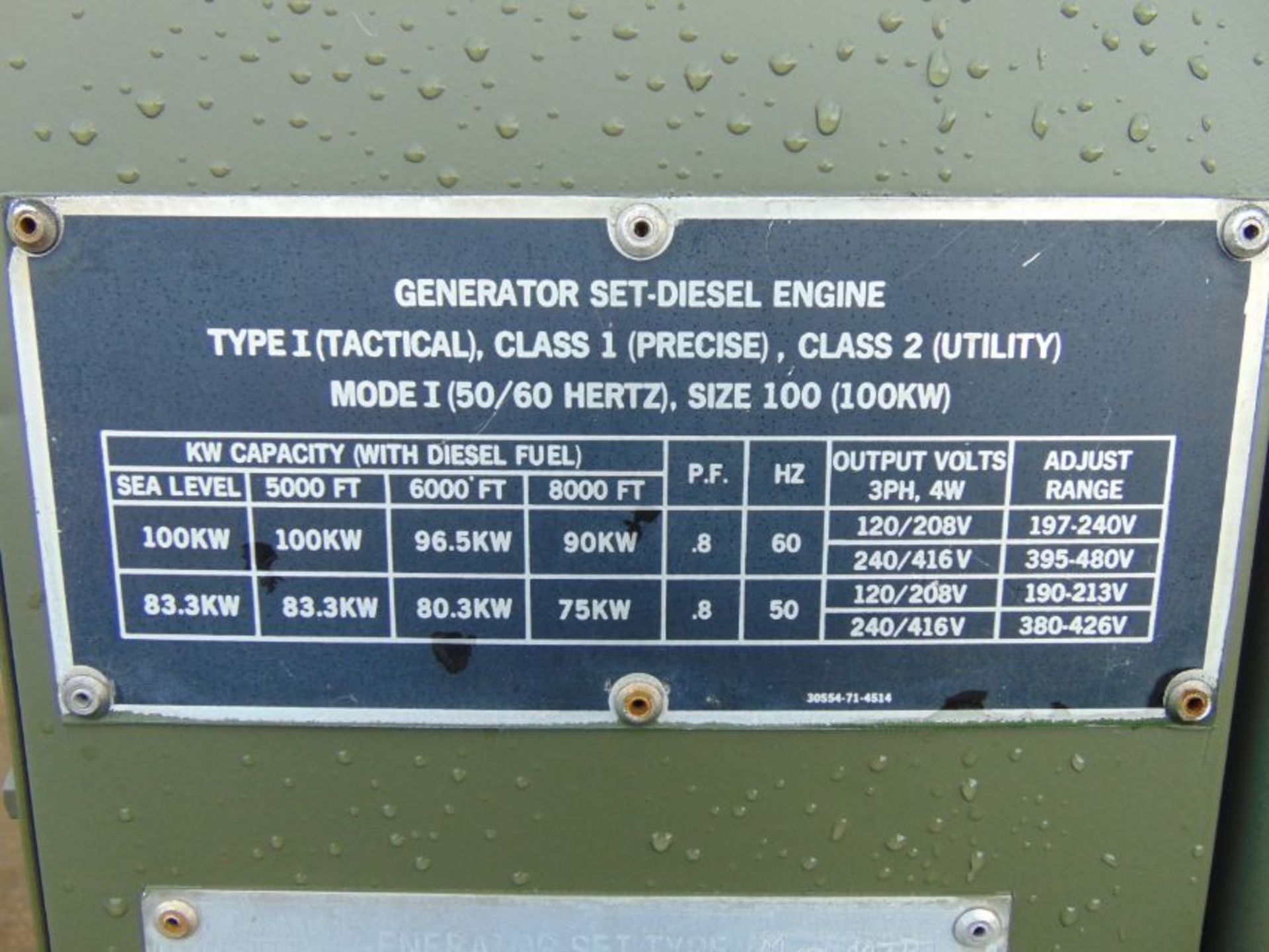 100KW MEP007B 125 KVA Portable Caterpillar Diesel Generator ONLY 549 Hours! - Image 10 of 19