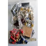 An assortment of mixed costume jewellery, etc