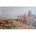 John MacWhirter (Scottish, 1839-1911) GOING HOME, watercolour, framed and mounted, 30 x 45 cm,