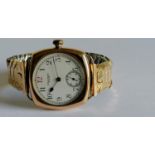 A Waltham mid-20th century manual gents wristwatch with Arabic numerals, subsidiary seconds hand,