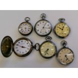 Two chrome cased Cyma military pocket watch, case backs engraved G.S.T.P. T 4782 and M64522, one