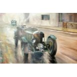 Dion Pears (1929-1985) RACING SCENE, oil on canvas, 58 x 90 cm, framed, signed bottom left