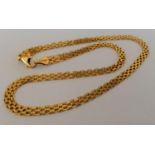 A yellow gold mesh necklace by Midas, stamped 14k, 41.5 cm, 10.7g