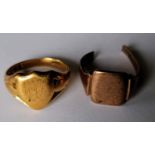 An Edwardian yellow gold signet ring, initialled, hallmarked for Henry Griffith & Sons Ltd.,