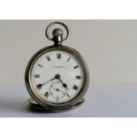 An early 20th century silver half-hunter pocket watch by Thos Russell, Liverpool, Swiss mechanism,