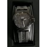 A gent's Oris BC3 Advanced, Day/Date wristwatch, round dial with black Arabic numerals, luminous