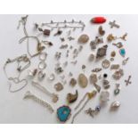 A selection of silver costume jewellery, etc, 220g