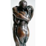 After Charles Sykes (1875-1950) ADAM AND EVE, a bronze figural study of an embracing couple on a