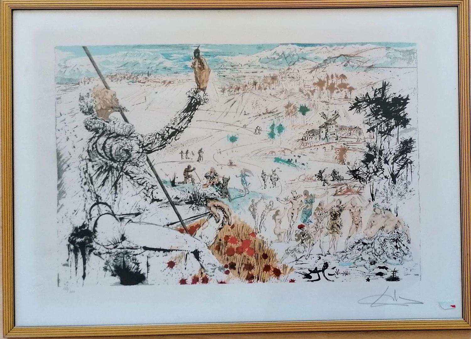 Salvador Dali (1904-1989) DON QUICHOTTE EN CAMPAGNE, lithograph, numbered 153/300, blind stamp, - Image 2 of 6