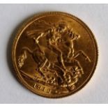 A George V gold full sovereign, 1912