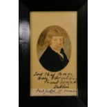 A Georgian oval miniature (probably egg tempera on heavy paper) portrait of Barry Yelverton (1736-