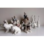 A selection of eleven Lladro figurines, all stamped, without damage or repair, unboxed (11)