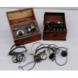 A BTH (British Thompson-Houston) wireless crystal receiver, type C-Form A, in a walnut case with