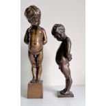 Charles Sykes (1875-1950) BRONZE BOY, a hollow bronze of a boy on plinth and a solid bronzed metal