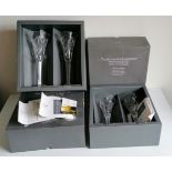 Two boxed pairs of Waterford Crystal Millennium Collection Toast to the Year 2000 flutes