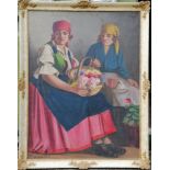 Istvan Szasz (Hungarian, 1878-1965), THE BASKET OF FLOWERS, oil on canvas, framed 96 x 63 cm, signed