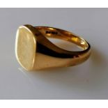A 9ct yellow gold signet ring, size W, head size 15mm x 13mm, hallmarked, 13.02g