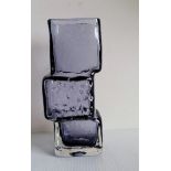 A Geoffrey Baxter for Whitefriars textured glass 'Drunken Bricklayer' vase, pattern 9673 in