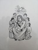 Eric Gill, MADONNA AND CHILD, WITH CHILDREN, wood engraving on paper, 204 from an edition of 400,