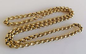 A 9ct yellow gold rolo neck chain, hallmarked, 60 cm, 45g