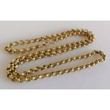 A 9ct yellow gold rolo neck chain, hallmarked, 60 cm, 45g