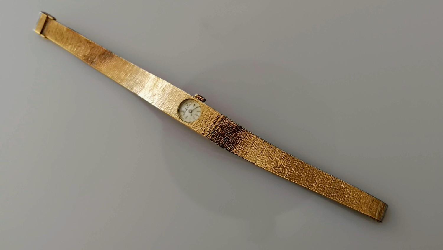 A vintage Bueche-Girod 9ct gold ladies bracelet cocktail watch, manual movement, signed dial 10mm - Image 2 of 4