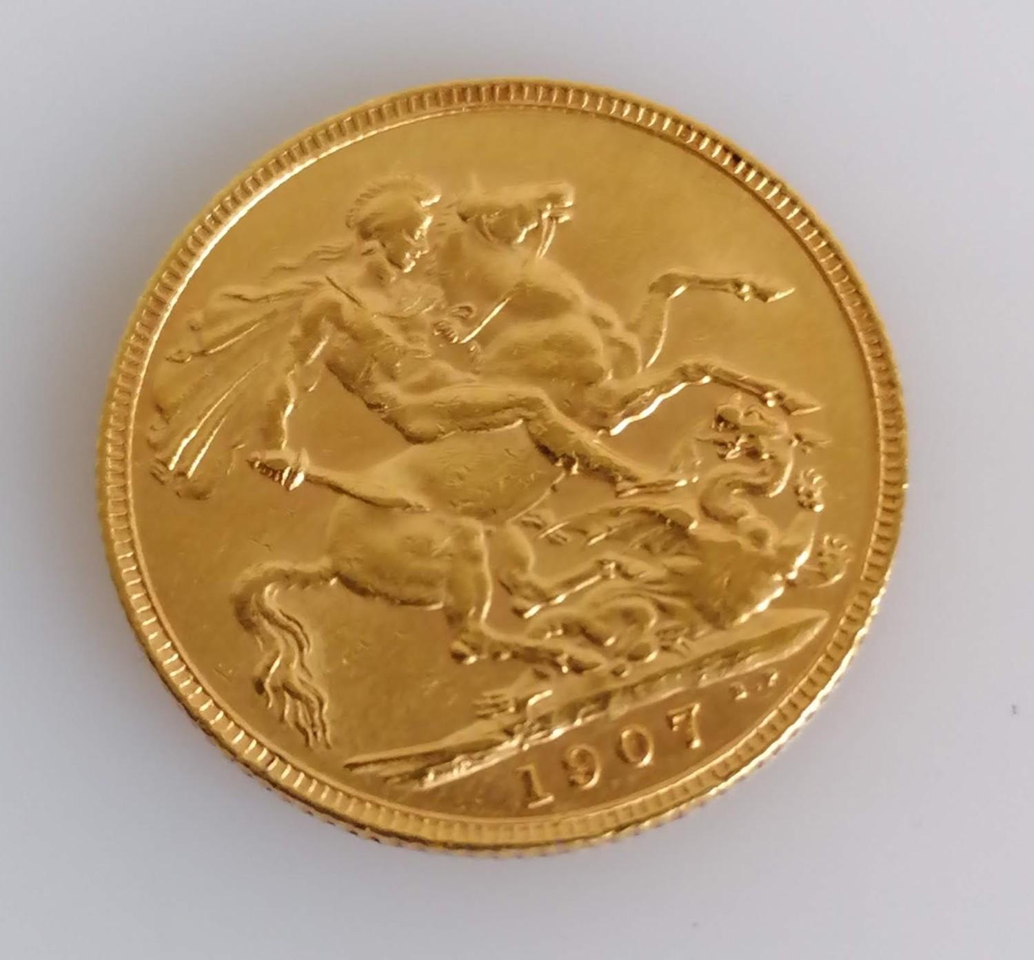 An Edwardian gold full-sovereign, 1907