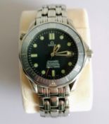 An Omega gentleman's steel-cased Seamaster Professional Chronometer wristwatch with (faded) blue