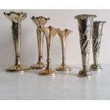 A George V pair of silver posy holders by Henry Matthews, Birmingham, 1919, 14 cm H; a Victorian