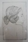 Eric Gill, PORTRAIT OF A LADY, copper engraving on paper, copy number 204 from an edition of 400,