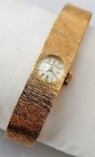 A vintage Bueche-Girod 9ct gold ladies bracelet cocktail watch, manual movement, signed dial 10mm