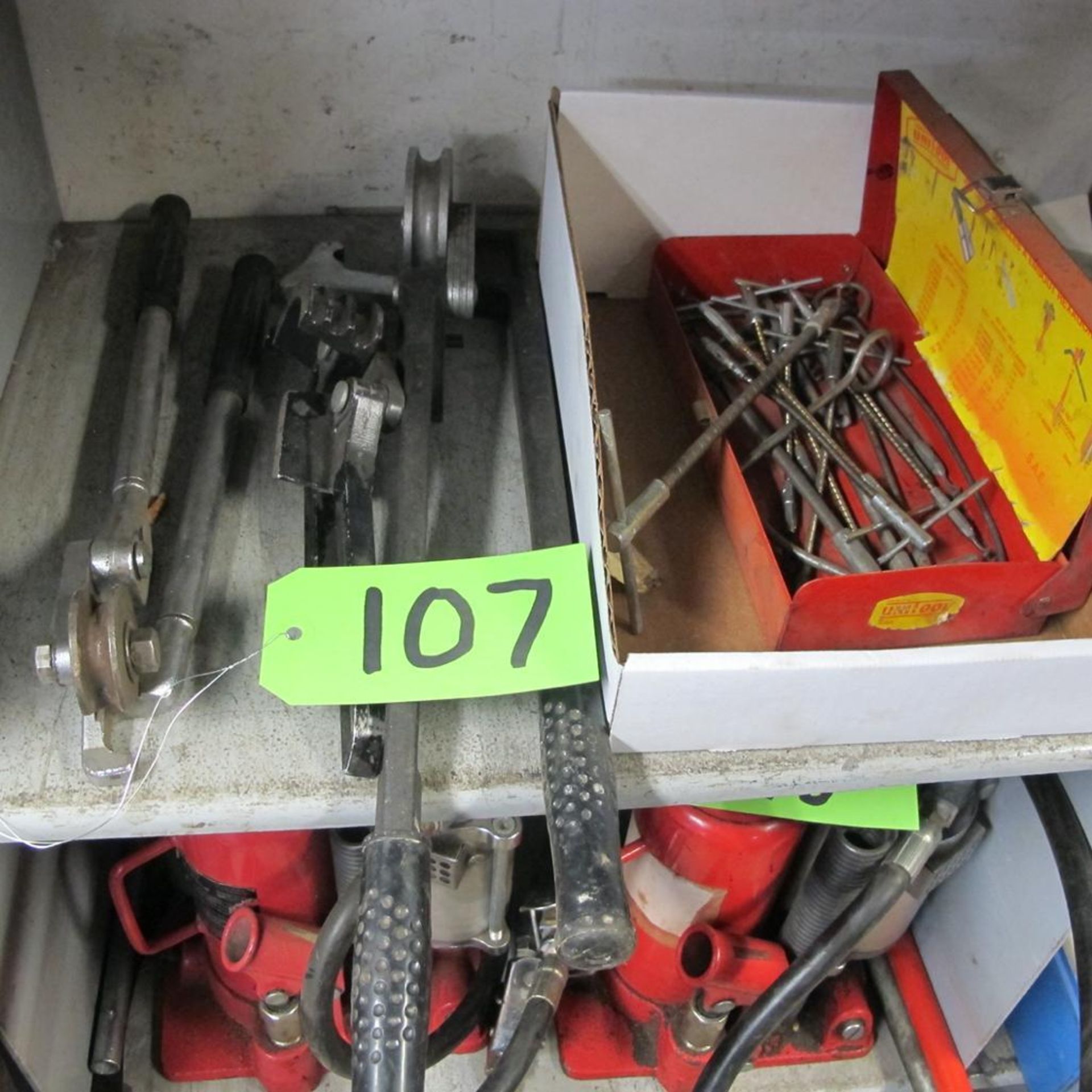 LOT OF CONDUIT BENDERS AND PULLER KIT (IN WEST BLDG)