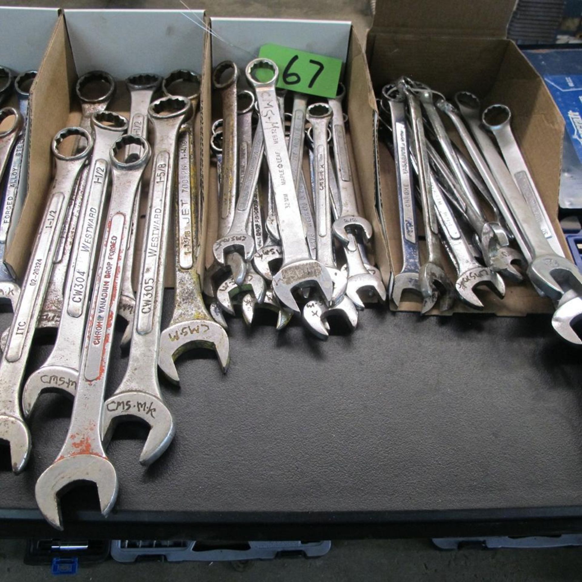 LOT OF 3 BOXES OF LARGE HAND WRENCHES (IN WEST BLDG)