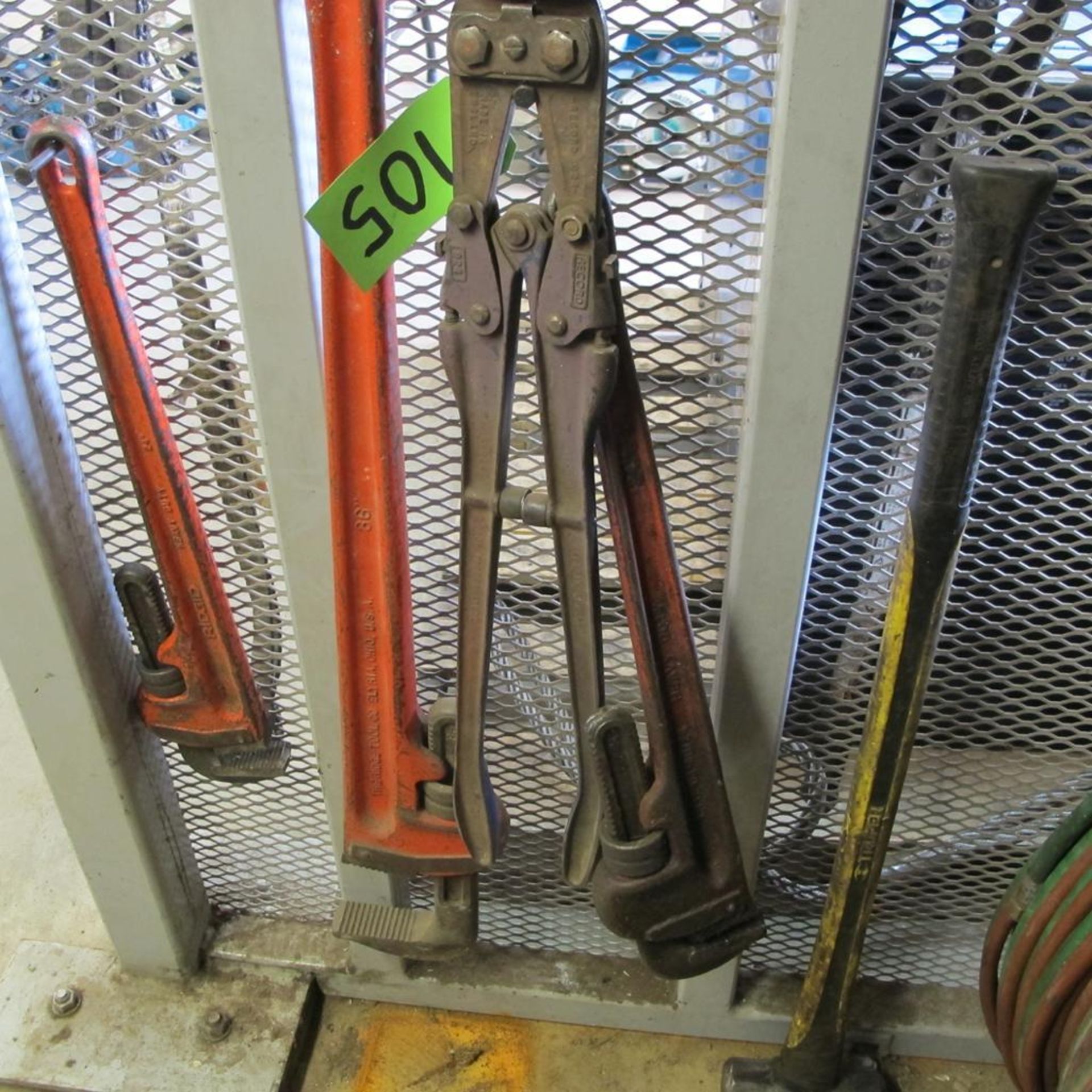LOT OF 6 PIPE WRENCHES (1 ADJUSTABLE WRENCH, 1 SLEDGE HAMMER, 1 BOLT CUTTER) (IN WEST BLDG) - Image 3 of 3